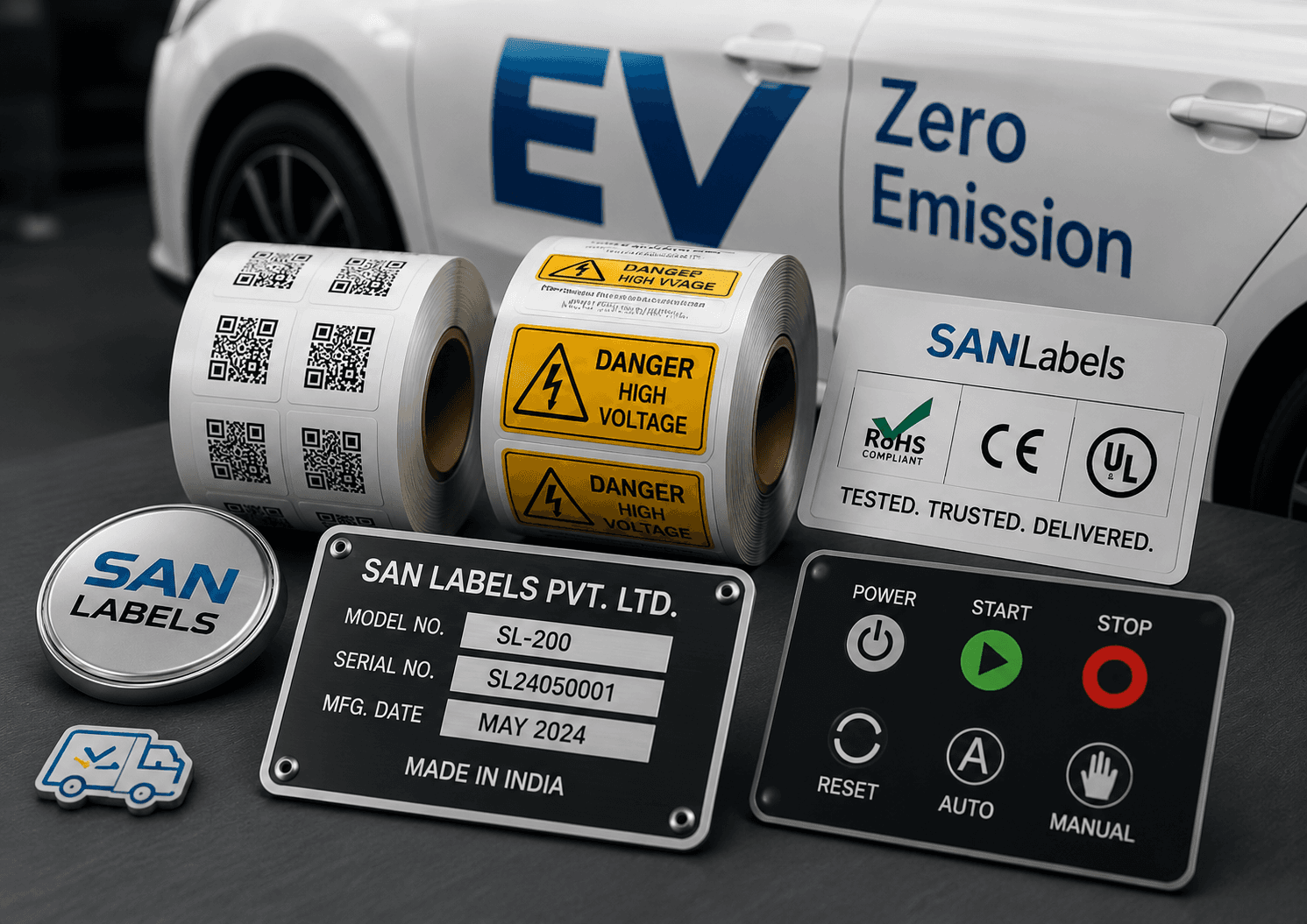SAN Labels printed labels and identification products