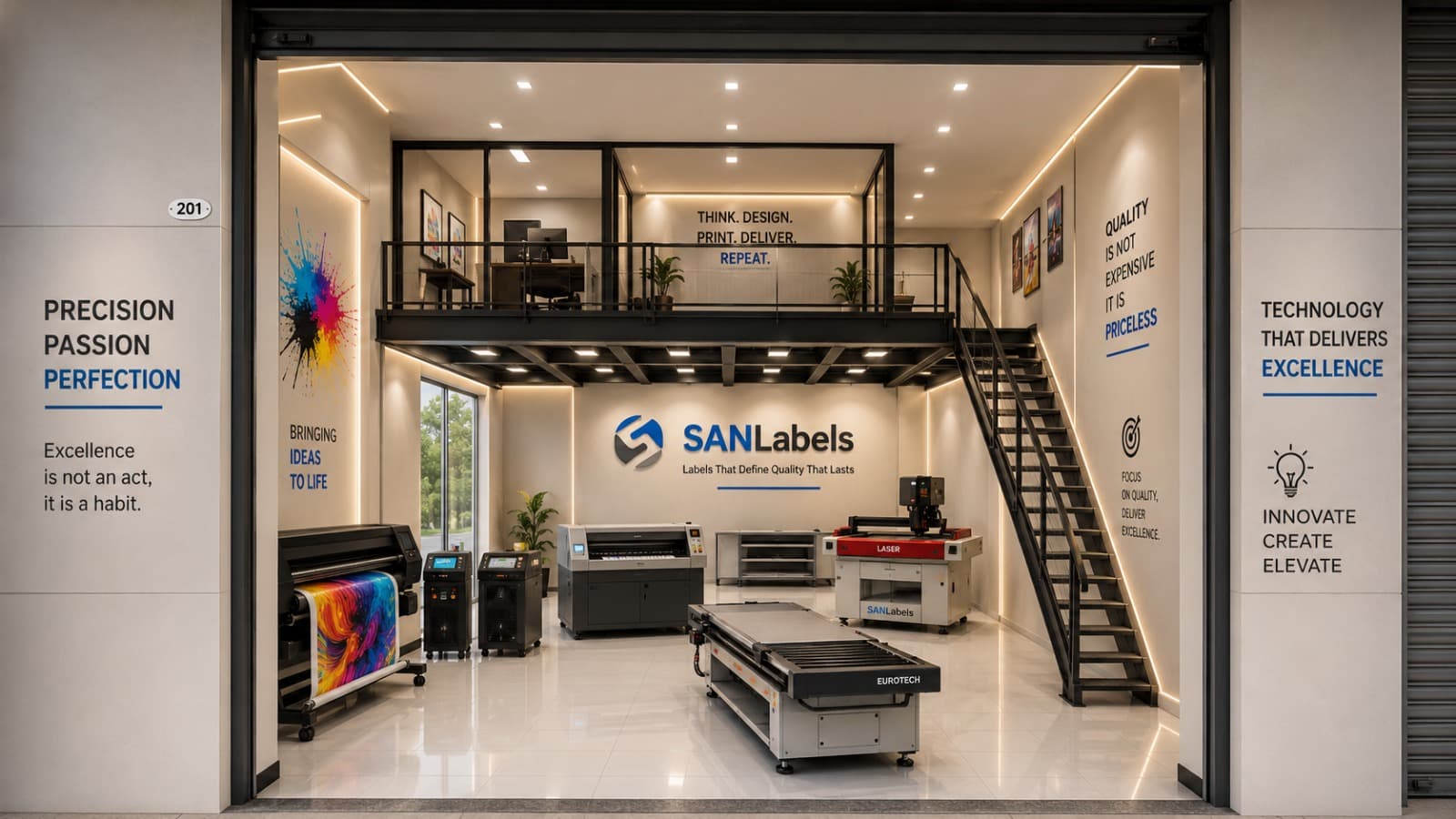 SAN Labels manufacturing machinery and production capabilities