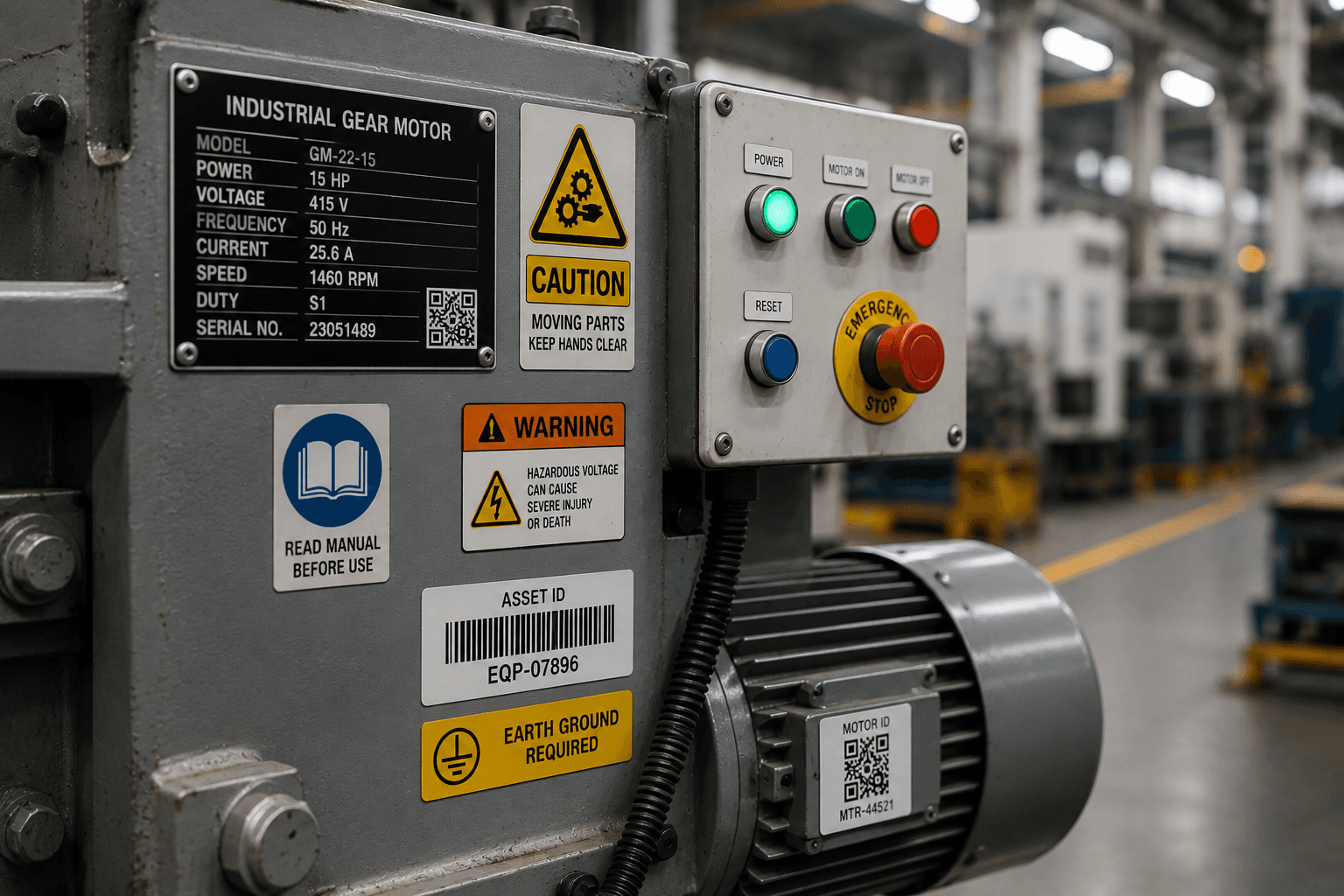 Industrial machinery labeling and equipment identification solutions